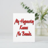 Meine Heuchelei kennt keine Grenzen Postkarte (Stehend Vorderseite)