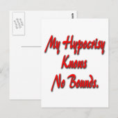 Meine Heuchelei kennt keine Grenzen Postkarte (Vorne/Hinten)