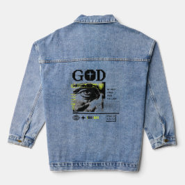 Meine Hilfe kommt vom Herrn Psalm 121:2 Retrowave Jeansjacke