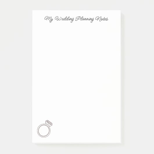 "Meine Hochzeitsplanung" Post-it Klebezettel (Vorderseite)