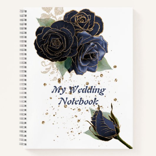 Meine Hochzeitstil-Navy und Gold-Rose Notizblock (Vorderseite)