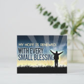 "Meine Hoffnung ist erneuert" Motivation Affirmati Postkarte (Stehend Vorderseite)