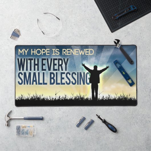 "Meine Hoffnung ist erneuert" Motivation Affirmati Schreibtischunterlage (Arbeitsplatz)