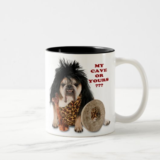 Meine Höhle oder Ihre? Zweifarbige Tasse (Rechts)