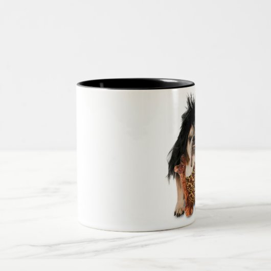 Meine Höhle oder Ihre? Zweifarbige Tasse (Mittel)