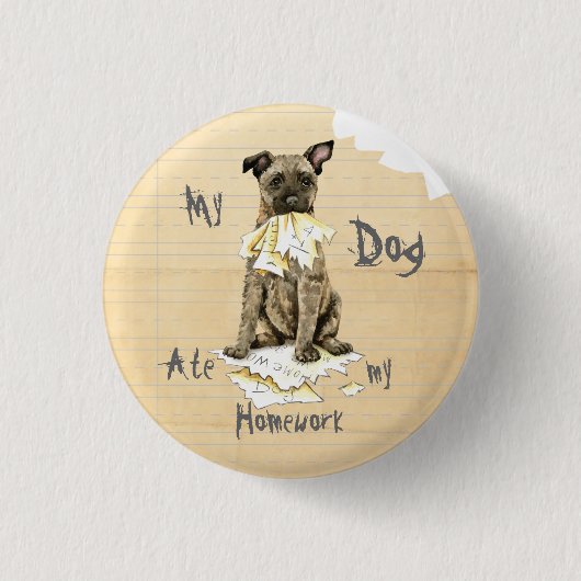 Meine Holländische Schäferin Ate Meine Hausaufgabe Button (Vorderseite)