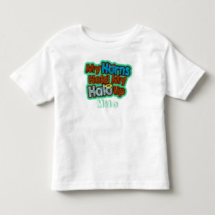 Meine Hörner halten mein Halo-Up-Mädchen oder -Jun Kleinkind T-shirt