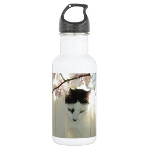 Meine Hübsche White and Black Kitty Cat Edelstahlflasche