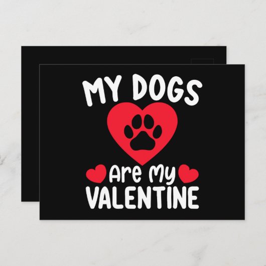 Meine Hunde sind meine Lieblingslieder am Valentin Postkarte (Vorne/Hinten)