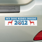 Meine Hundefahrten innerer Obama 2012 Autoaufkleber (Auf Auto)