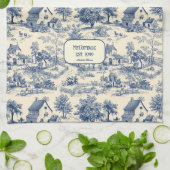 Meine Hütte Cobalt und Cream Toile de Jouy Geschirrtuch (Gefaltet)