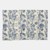 Meine Hütte Cobalt und Cream Toile de Jouy Geschirrtuch (Horizontal)