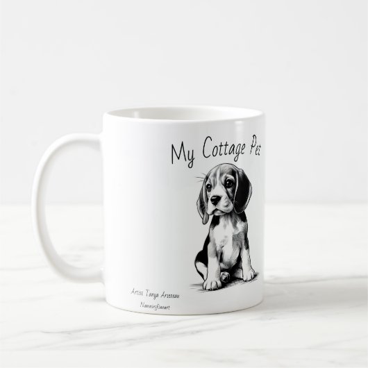 Meine Hütte Haustier - Beagle Kaffeetasse (Links)
