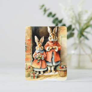 meine Illustrations-Weihnachtsbunnies Vintag Feiertagskarte
