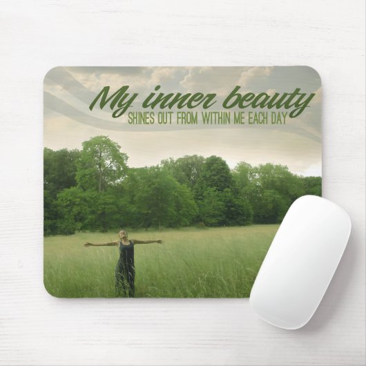 "Meine innere Schönheit" Motivation Affirmation Mousepad (Mit Mouse)