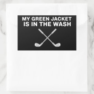 Meine Jacke ist in der Wäsche Golf Liebhaber Maste Rechteckiger Aufkleber
