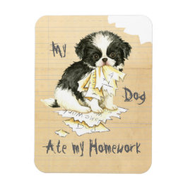 Meine japanische Chin Ate Meine Hausaufgaben Magnet