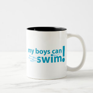Meine Jungen können schwimmen! Zweifarbige Tasse