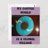 Meine Kaffeewelt ist eine globale Dorfkarte Postkarte (Vorne/Hinten)