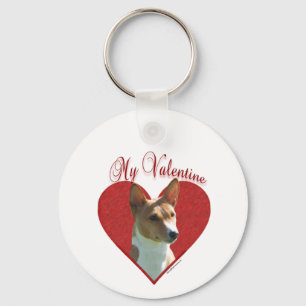 Meine Kastanie Basenji Valentine Schlüsselanhänger