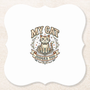 Meine Katze beurteilt dich Katzen Sarkasmus Attitü Untersetzer