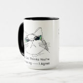 Meine Katze denkt, du ärgerst dich. Tasse (Vorderseite Links)
