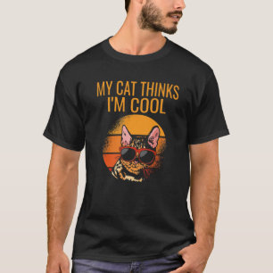 Meine Katze denkt, ich bin Cool Vintage Cat Retro T-Shirt