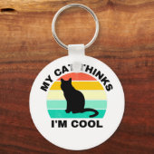 Meine Katze denkt, ich sei Cool Schlüsselanhänger (Rückseite)