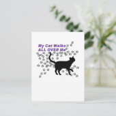 Meine Katze geht durch mich Postkarte (Stehend Vorderseite)