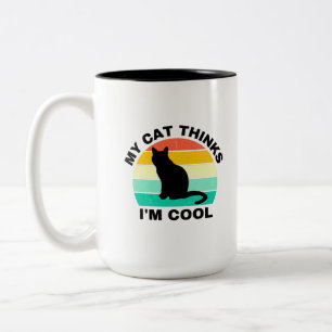 Meine Katze glaubt, ich bin eine Coole Kaffee-Tass Zweifarbige Tasse