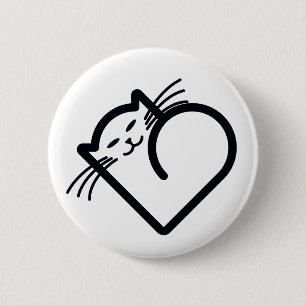 Meine Katze hat das Herz Button