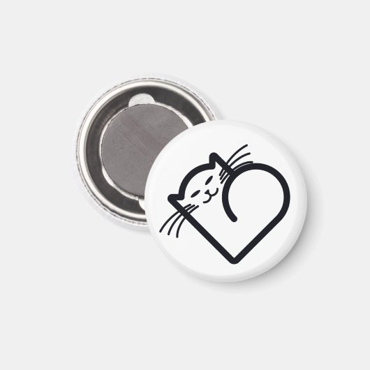 Meine Katze hat das Herz Magnet (Vorderseite/Rückseite)