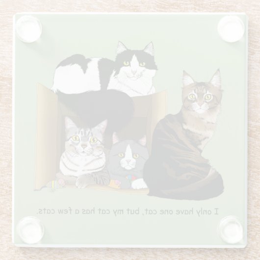 Meine Katze hat Katzen Glasuntersetzer (Rückseite)