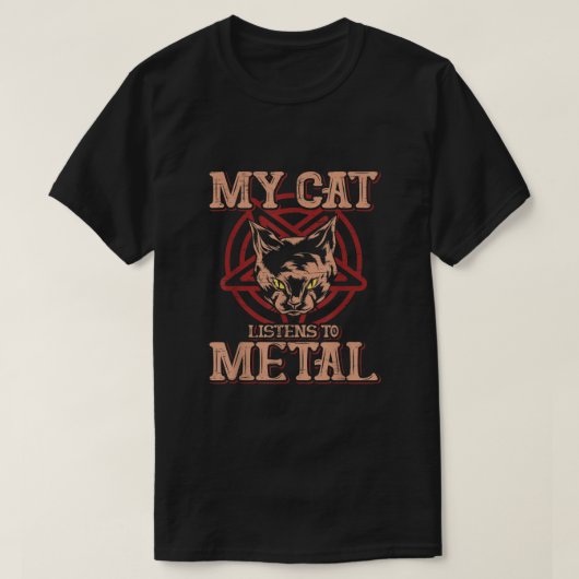 Meine Katze hört auf "Metal Black Rock Death Met" T-Shirt (Design vorne)