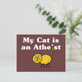 Meine Katze ist Atheist Postkarte (Stehend Vorderseite)