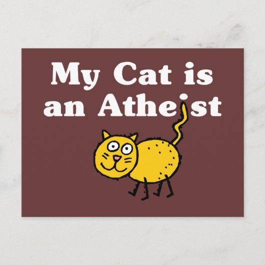 Meine Katze ist Atheist Postkarte (Vorderseite)