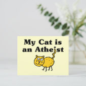Meine Katze ist Atheist Postkarte (Stehend Vorderseite)