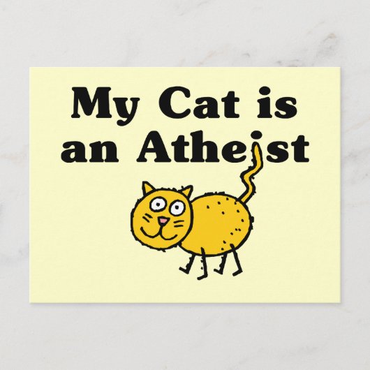 Meine Katze ist Atheist Postkarte (Vorderseite)