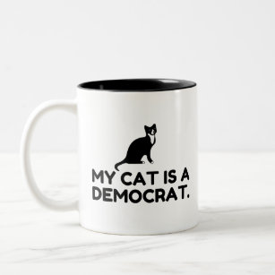 Meine Katze ist Demokrat Zweifarbige Tasse