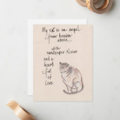 Meine Katze ist ein Himmelsengel Mitteilungskarte (Vorderseite/Rückseite Beispiel)