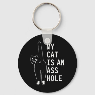 Meine Katze ist ein lustiges Katzen-Haustier Hallo Schlüsselanhänger