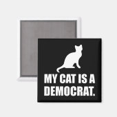 Meine Katze ist eine demokratisch lustige politisc Magnet (Vorderseite/Rückseite)