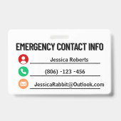 Meine Katze ist eine Zuhause-einzige Notfallkontak Ausweis (Back)