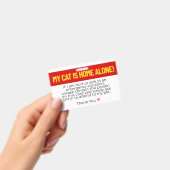 Meine Katze ist eine Zuhause-einzige Notfallkontak Ausweis (Handheld)