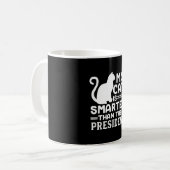 Meine Katze ist klüger als der Präsident Kaffeetasse (Vorderseite Links)
