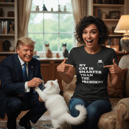 Meine Katze ist klüger als Präsident - lustig poli T-Shirt