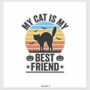 Meine Katze ist mein bester Freund Vintage-Katze-S Aufkleber