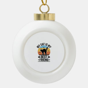 Meine Katze ist mein bester Freund Vintage-Katze-S Keramik Kugel-Ornament