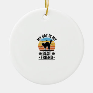 Meine Katze ist mein bester Freund Vintage-Katze-S Keramik Ornament