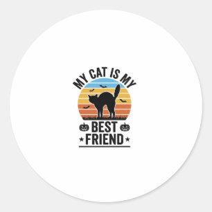 Meine Katze ist mein bester Freund Vintage-Katze-S Runder Aufkleber